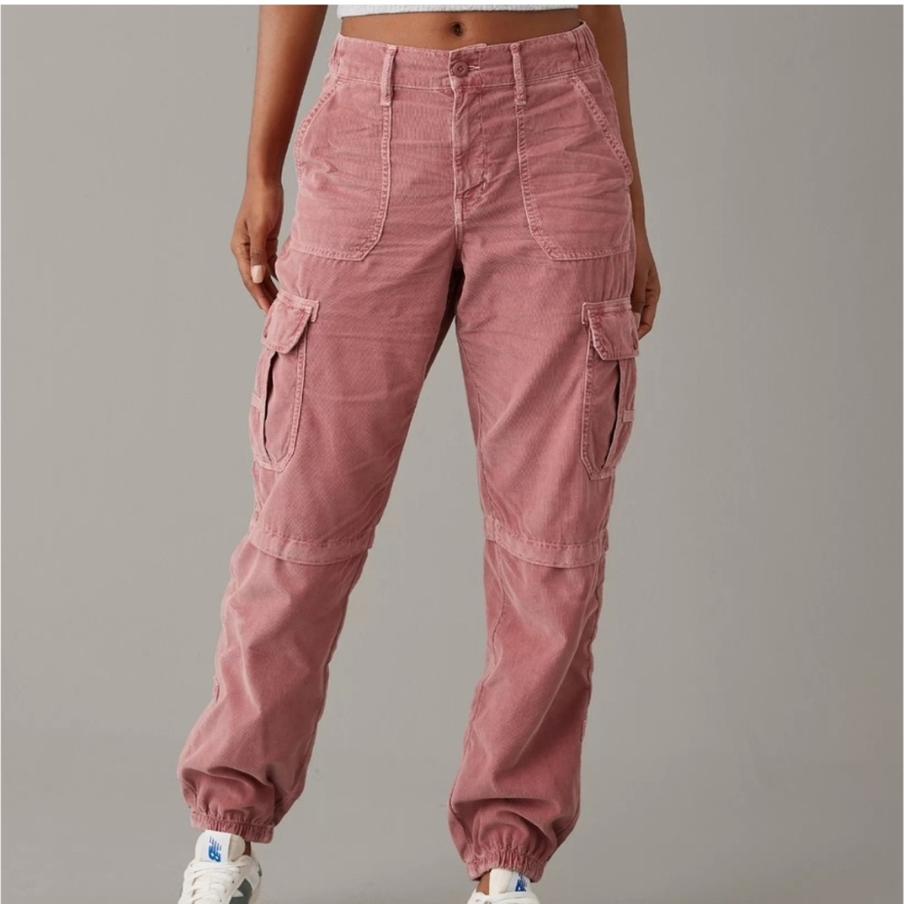 American Eagle Outfitters Rose-Pink Cargo Jogger Pants